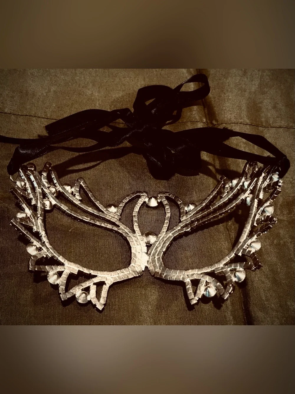 Vintage Crystal Rhinestone Mask, Halloween, Mardi Gras, Masquerade Ball, Theater